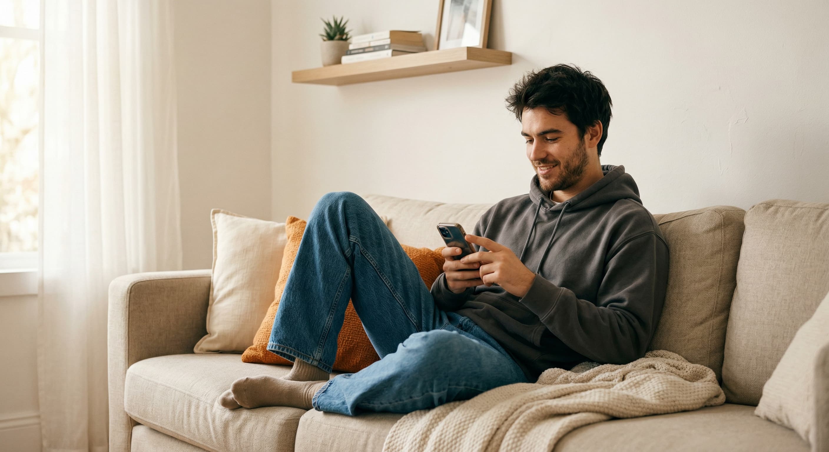 Pessoa usando o aplicativo em uma rotina cotidiana