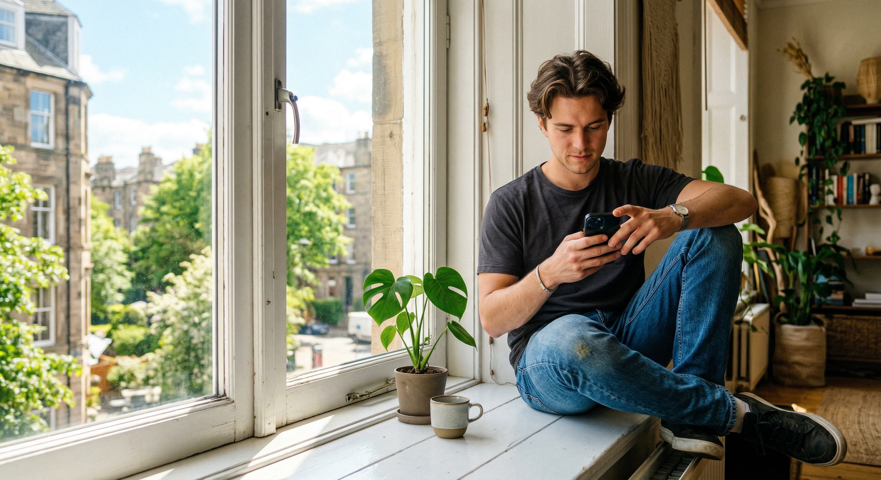 Profissional acompanhando resultados no celular