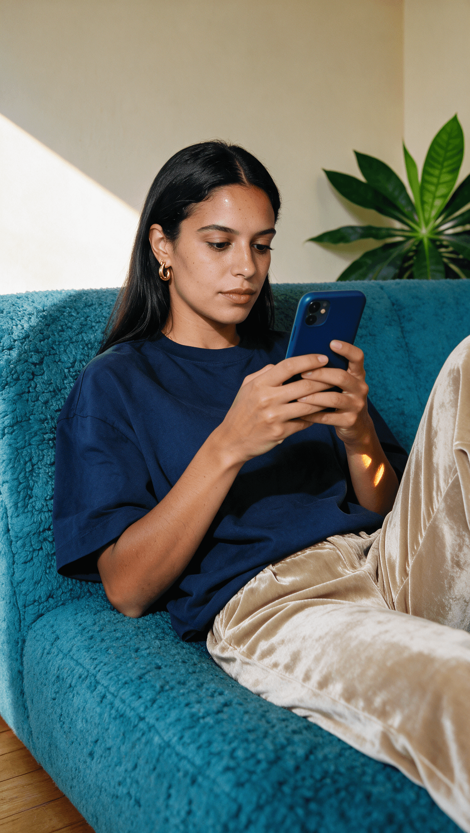 Pessoa comemorando ao acompanhar a campanha no celular