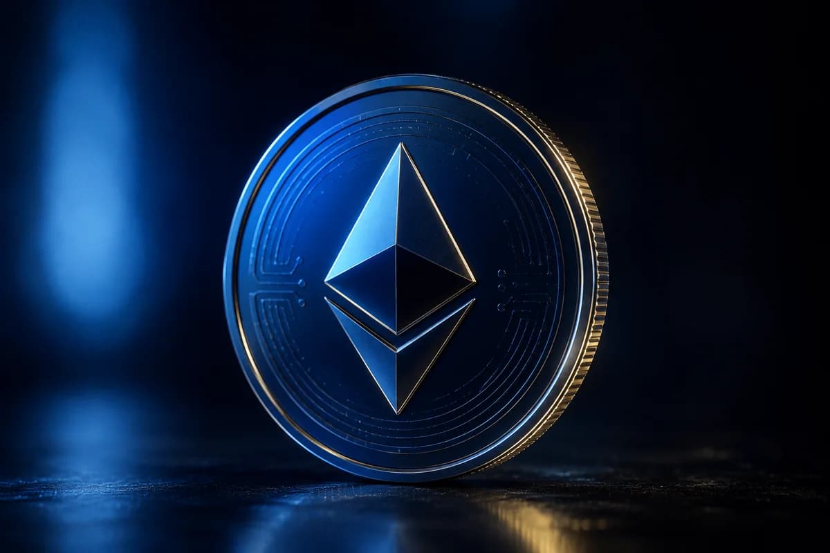 Moneda física que representa a Ethereum y al Ether (ETH)