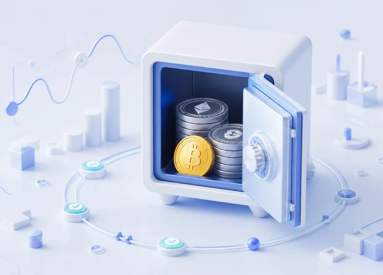 Ilustração de rendimento com criptoativos