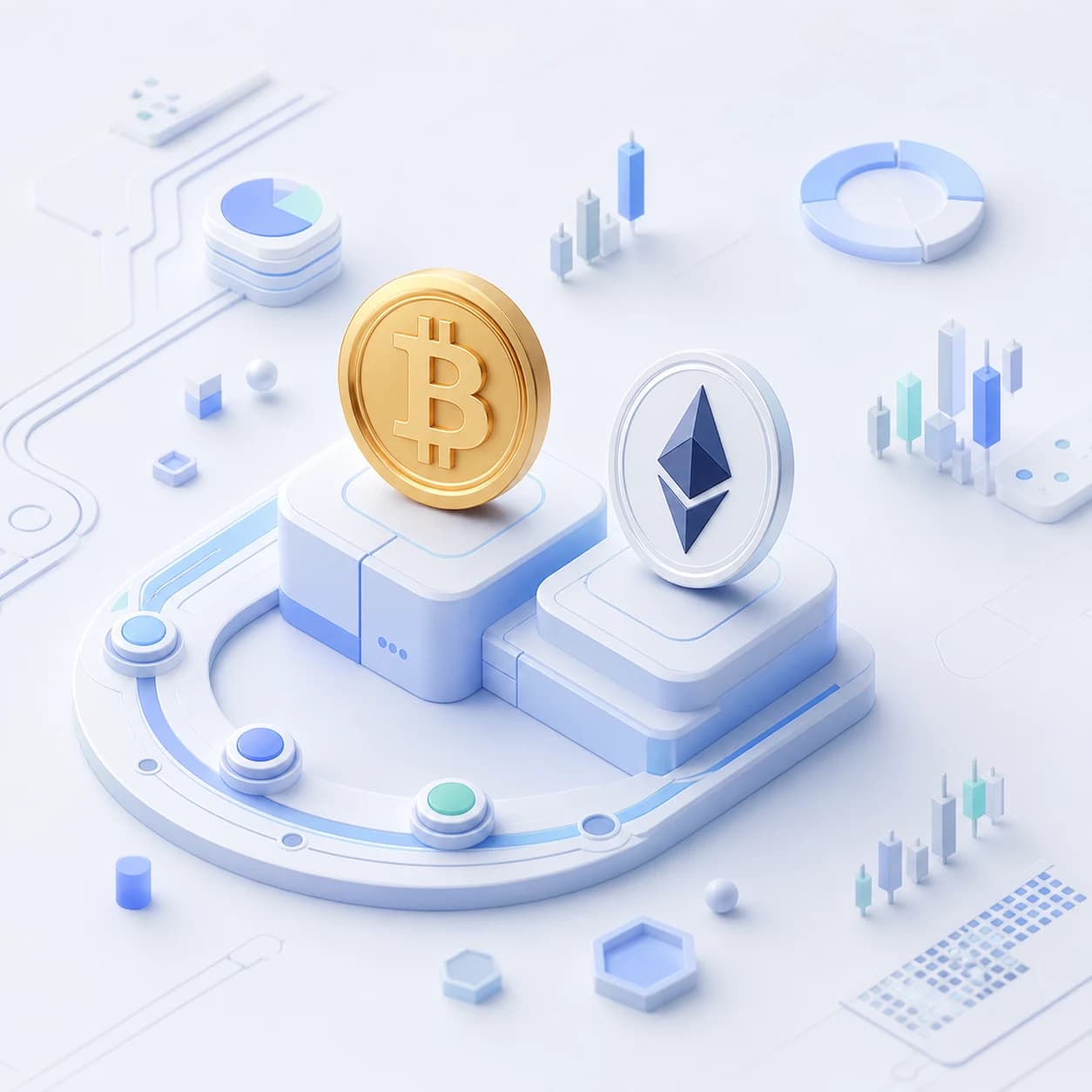 Ilustração de estratégia de longo prazo com criptomoedas