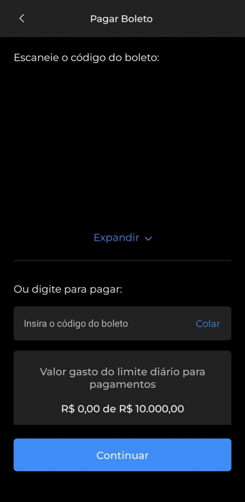 Informações do boleto no aplicativo